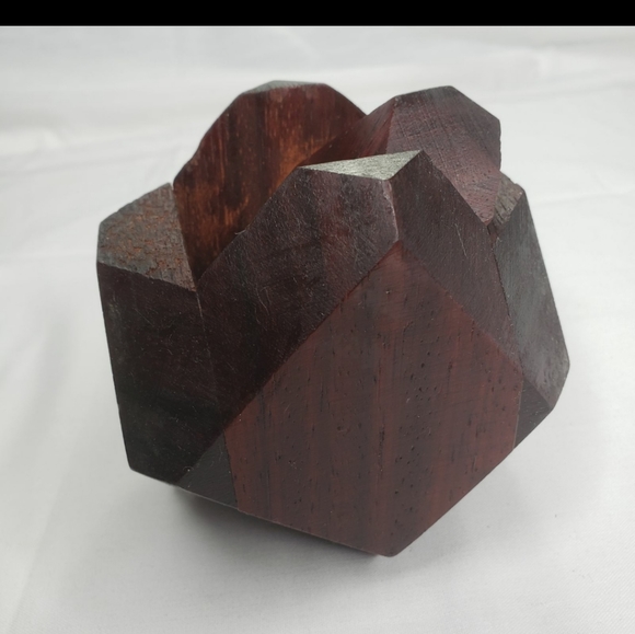 Geometric Wood Block Business Card Holder - Picture 5 of 9